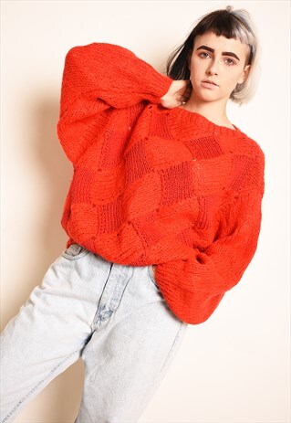 VINTAGE 80'S RETRO SLOUCHY SEQUINNED MOMS KNIT JUMPER