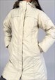 The North Face HyVent Insulated Padded Cream Long Coat