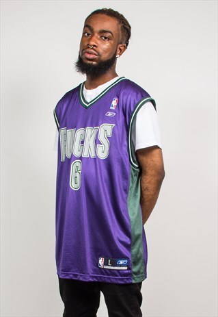 90'S PURPLE NBA MILWAUKEE BUCKS BASKETBALL JERSEY VEST