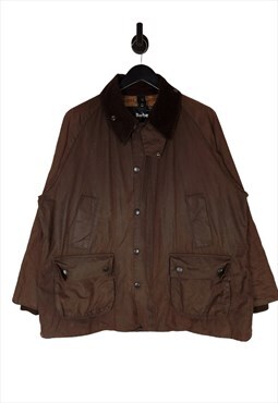 Men's Barbour A321 Bedale Jacket Wax Cotton In Brown Size XL