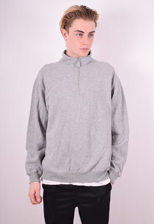 FILA MENS VINTAGE SWEATSHIRT JUMPER LARGE GREY 90'S