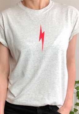 Neon Red lightning bolt t-shirt - unisex fit