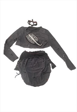 Completely reworked shredded set with ribcage and corset 