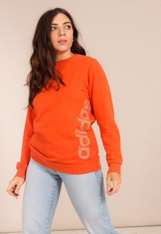 VINTAGE 90S ADIDAS SWEATSHIRT IN ORANGE