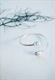 STERLING SILVER SHIVA EYE SHELL ADJUSTABLE BRACELET BANGLE