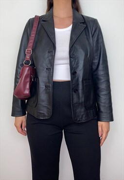 Vintage Black Real Leather Jacket