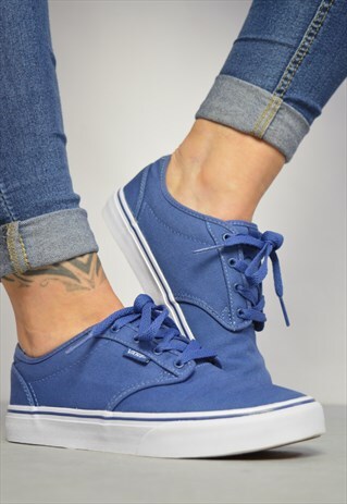 VINTAGE 90S VANS BLUE SKATE SHOES PREPPY RETRO FESTIVAL