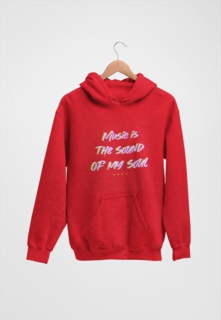 MUSIC IS THE SOUND OF MY SOUL RED HOODIE RETRO