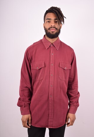 CARRERA MENS VINTAGE SHIRT LARGE MAROON 90S