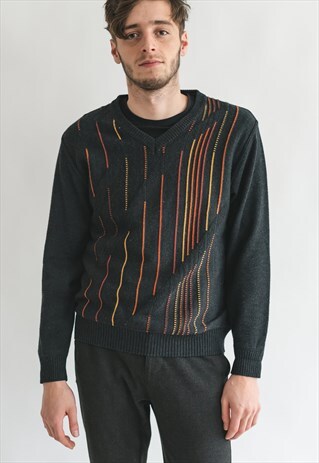 VINTAGE 80S MINIMAL PATTERNED JUMPER