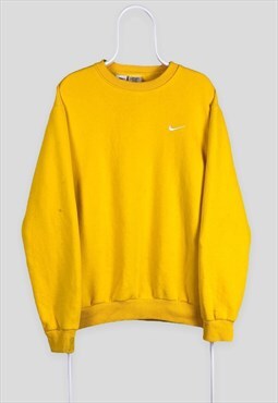 Vintage Nike Yellow Sweatshirt Embroidered Swoosh XL