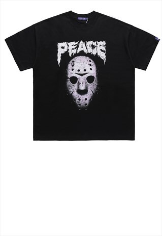 Friday 13th t-shirt Y2K Jason mask retro horror tee black
