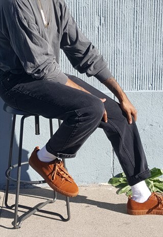 90S 550 HIGH RISE RELAXED FIT FADED BLACK JEANS