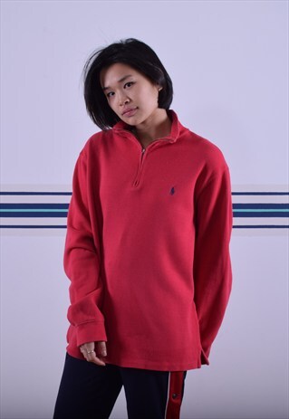 RED RALPH LAUREN 1/4 ZIP SWEATSHIRT