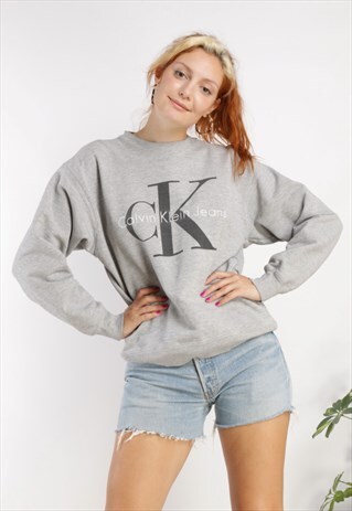 VINTAGE CALVIN KLEIN SWEATSHIRT GREY Z690