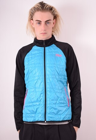 FILA MENS VINTAGE TRACKSUIT TOP JACKET LARGE BLUE 90S