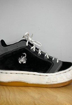 Vintage 90s Deadstock Platform Skater Sneakers in Black