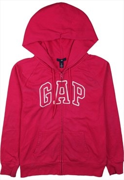 Vintage 90's Gap Hoodie Spellout Full Zip Up Pink Large