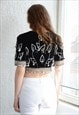 VINTAGE RARE AUTHENTIC VELVET HAND BEADED CROP TOP