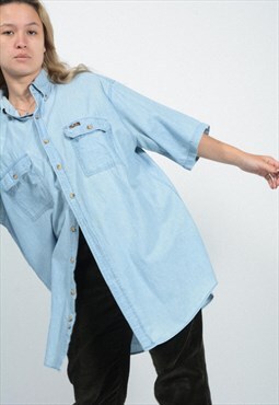 Vintage Carhartt 90s Workwear Shirt Blue