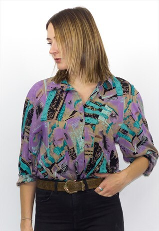 VINTAGE 90'S PRINTED COTTON SHIRT