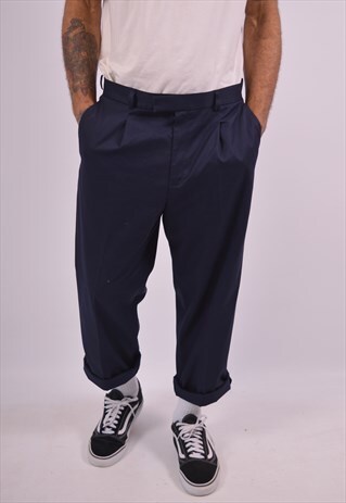 VINTAGE LACOSTE CHINO TROUSERS NAVY BLUE