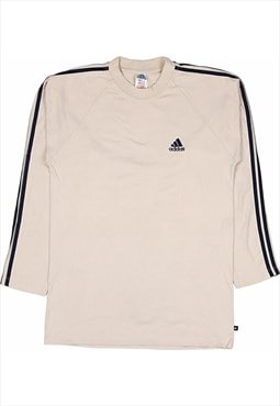 Vintage 90's Adidas Sweatshirt Spellout Crewneck Beige