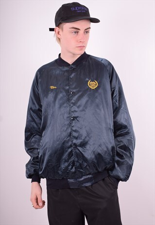 MENS VINTAGE BOMBER JACKET XL BLUE 90'S