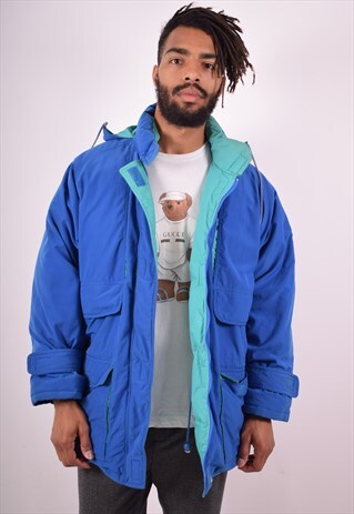MENS VINTAGE PADDED JACKET MEDIUM BLUE 90S