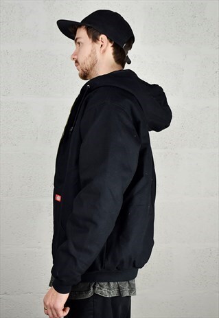 VINTAGE DICKIES BLACK WORKWEAR HOODED JACKET