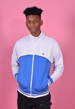 CHAMPION WHITE AND BLUE TRACK JACKET