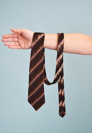 VINTAGE 70'S RETRO TAPESTRY WOVEN MOD PATTERN TIE