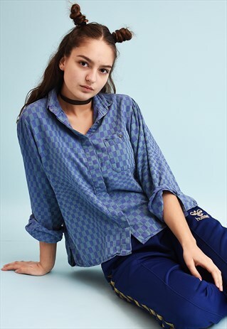 90'S RETRO MARC O'POLO CHECKED PRINT LOOSE-FITTED SHIRT