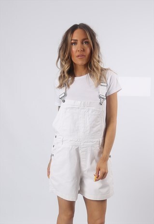 DENIM DUNGAREE SHORTS CALVIN KLEIN VINTAGE UK 14 (7BB)
