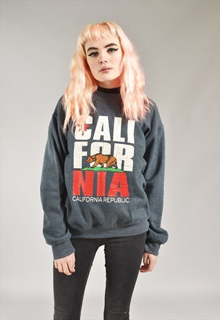 VINTAGE CHARCOAL GREY CALIFORNIA SWEATER