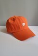 ORANGE GRAPHIC VINTAGE COTTON BASEBALL ADJUSTABLE CAP 