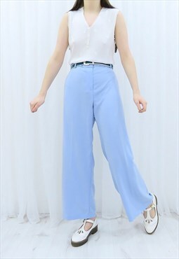 90s Vintage Light Blue High Waisted Trousers