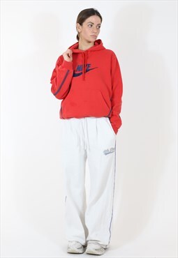 Nike Embroided Central Swoosh Hoodie in Red
