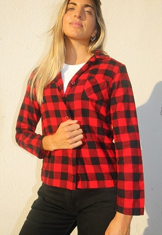 Flannel Shirt in Red & Black Check