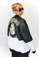 JUNGLECLUB 90S BOMBER JACKET WITH FLAMES PRINT