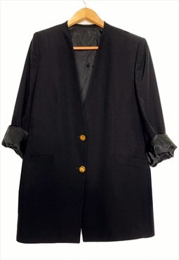 Navy blue vintage Burberry blazer for women. Size L