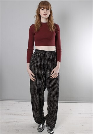 VINTAGE 80S PATTERNED HIGH WAISTED CULOTTE TROUSERS