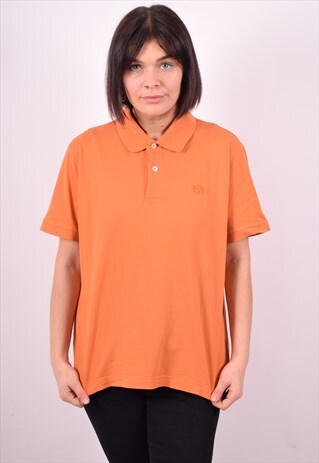 SERGIO TACCHINI WOMENS VINTAGE POLO SHIRT LARGE ORANGE 90S