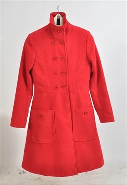 Vintage 00s double breasted coat in red