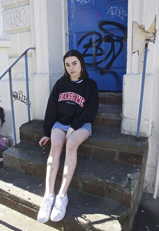 90'S RETRO AMERICAN STYLE SPELL-OUT SWEATSHIRT