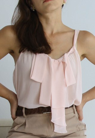DEADSTOCK 90'S PINK CHIFFON TOP
