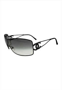 Chanel Sunglasses Shield Crystal CC Logo Diamante Ombre