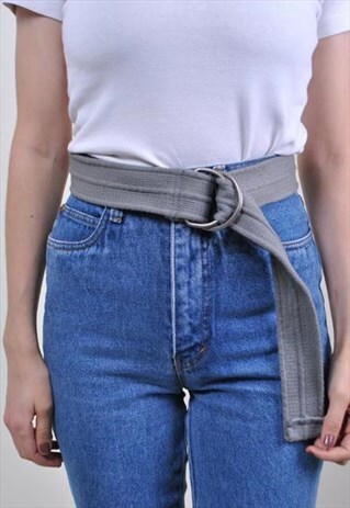 VINTAGE GRAY COTTON BELT, 90S CASUAL COTTON BELT