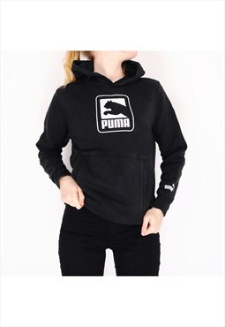 Puma - Black Printed Spellout Crewneck Sweatshirt - Large