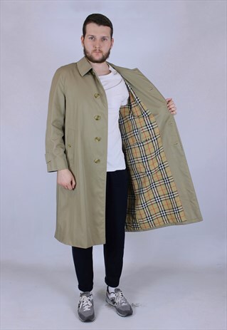 VINTAGE BURBERRY TRENCH BEIGE COAT ELEGANT JACKET